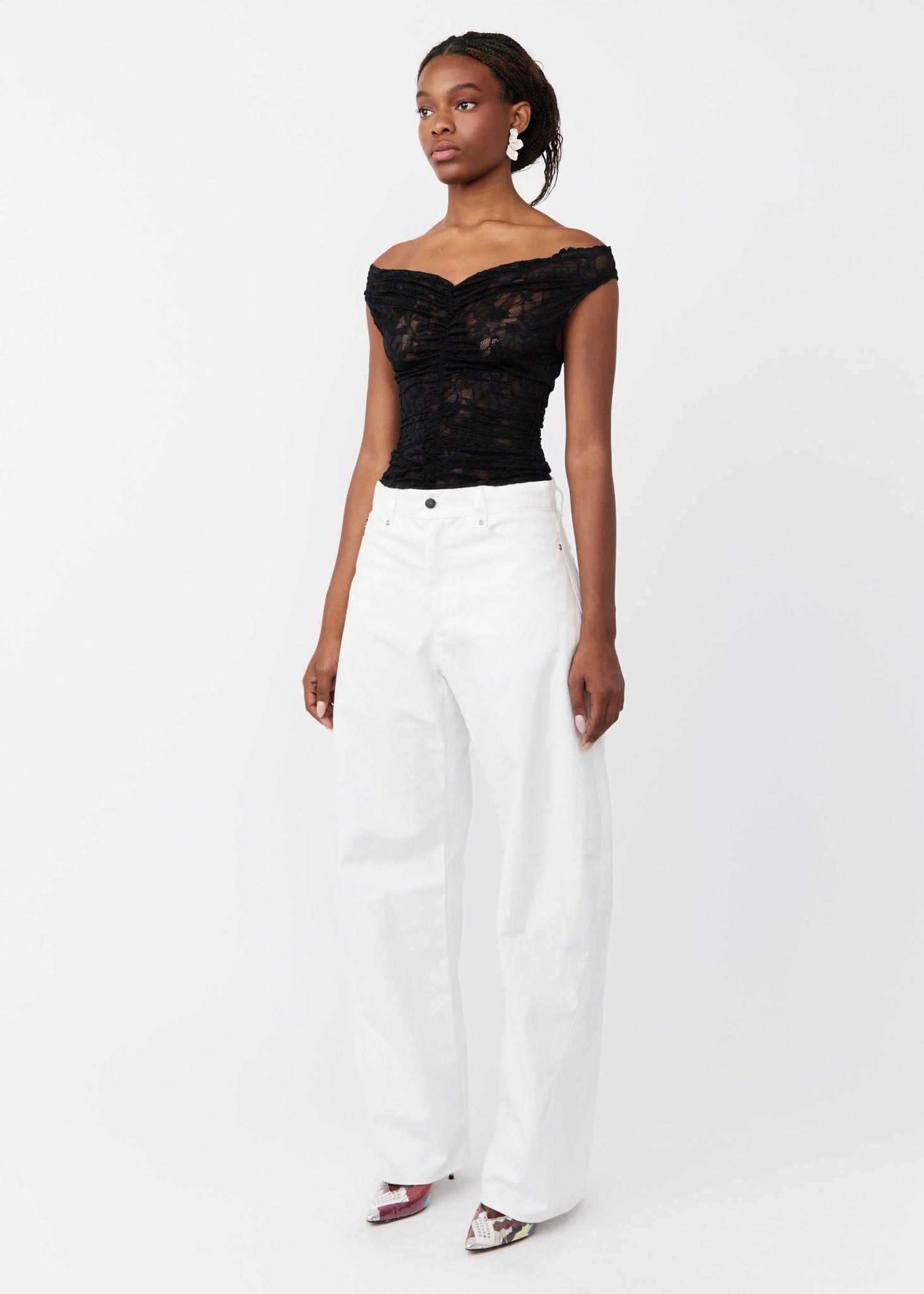 KADO CURVED DENIM PANTS
