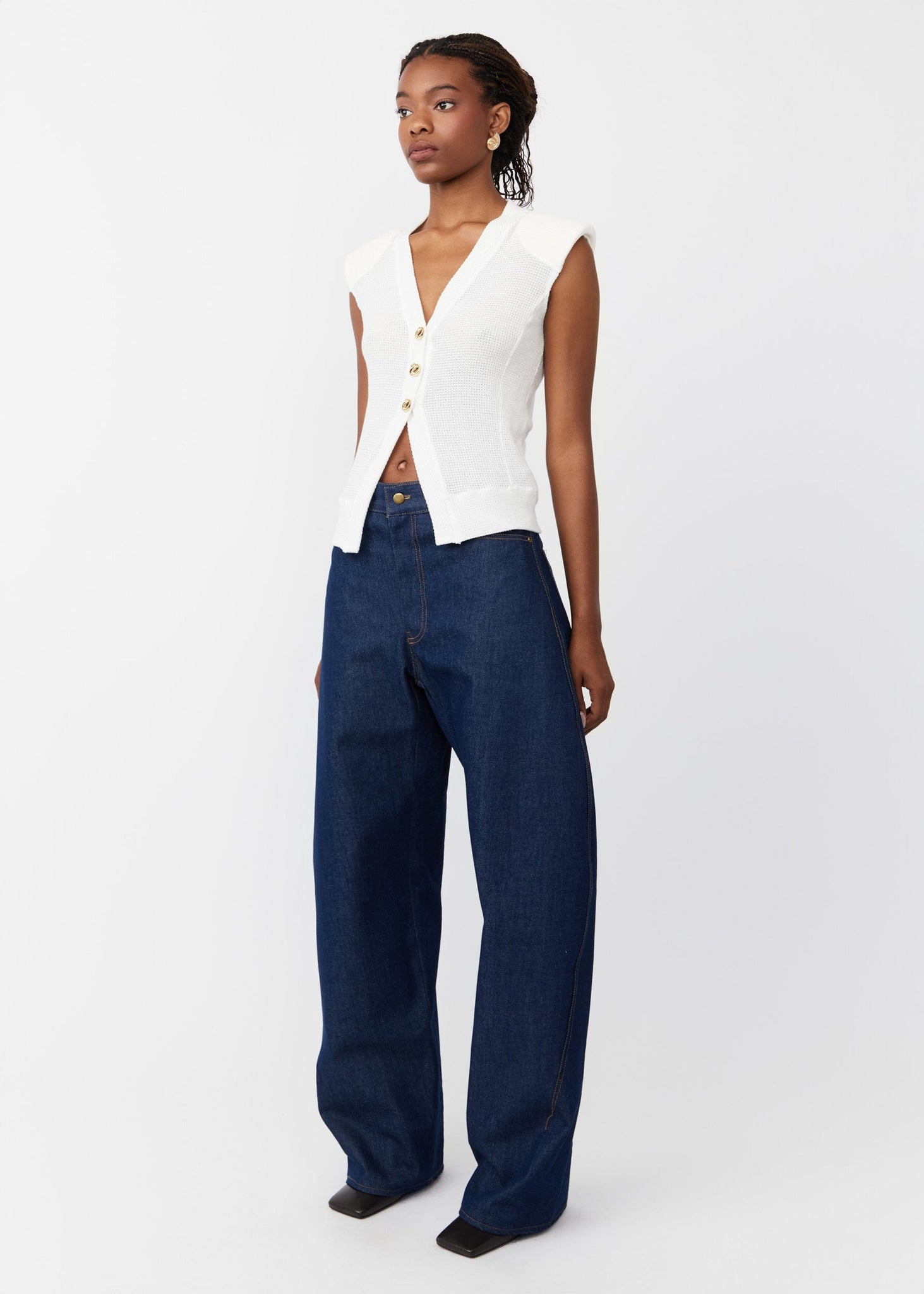 KADO CURVED DENIM PANTS