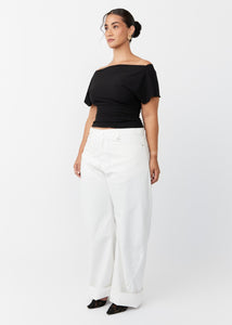 KADO CURVED DENIM PANTS