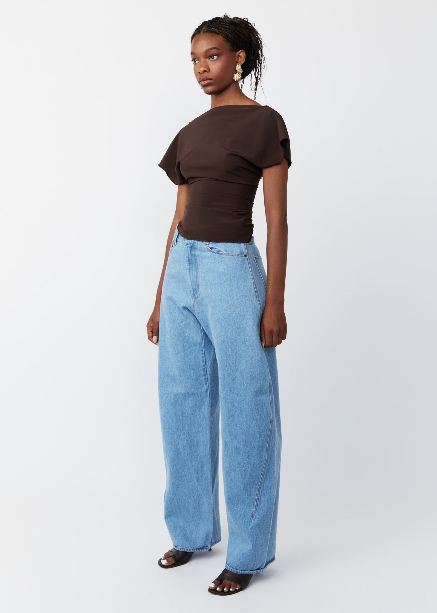 KADO CURVED DENIM PANTS
